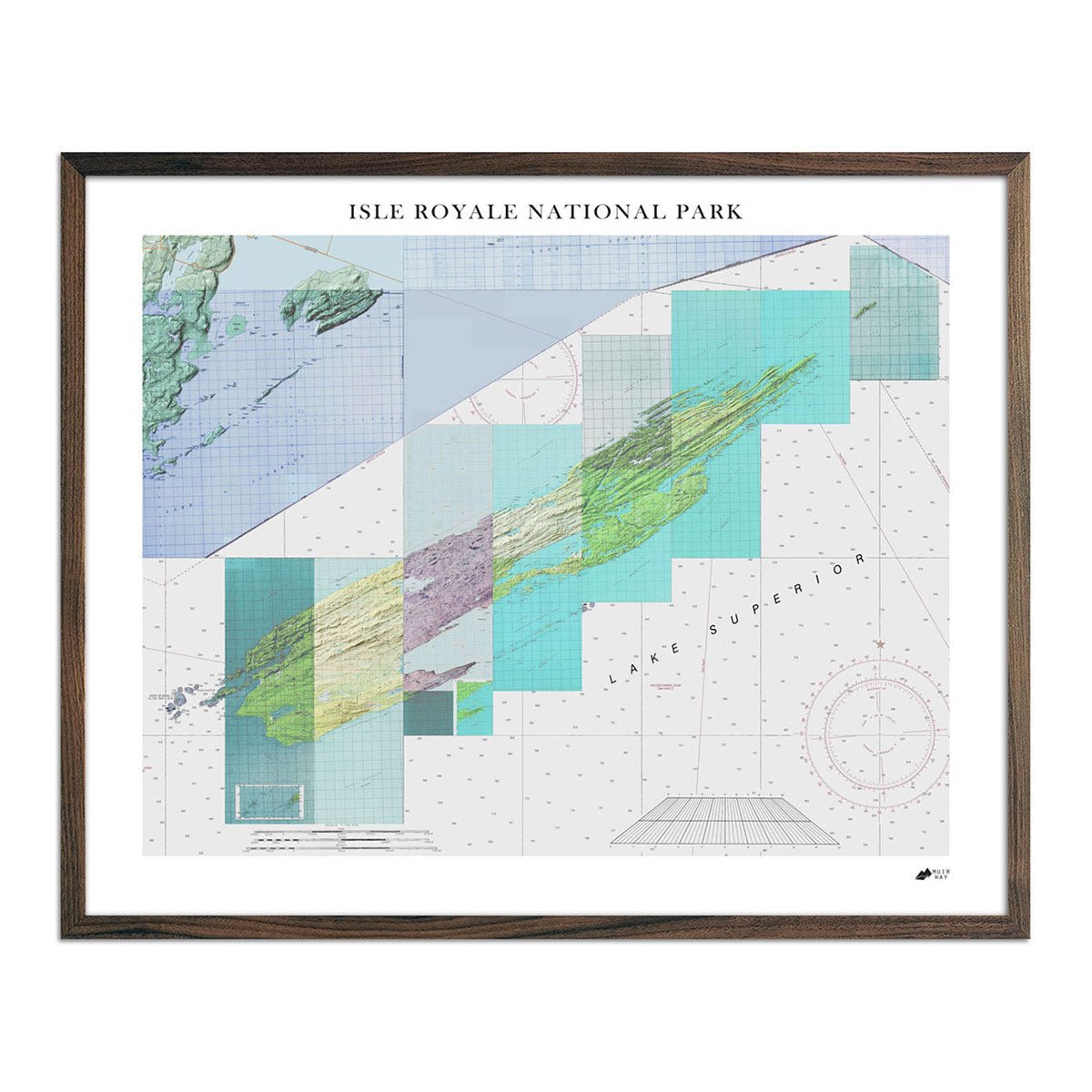 Isle Royale Shaded Relief Map - Muir Way - Relief Series