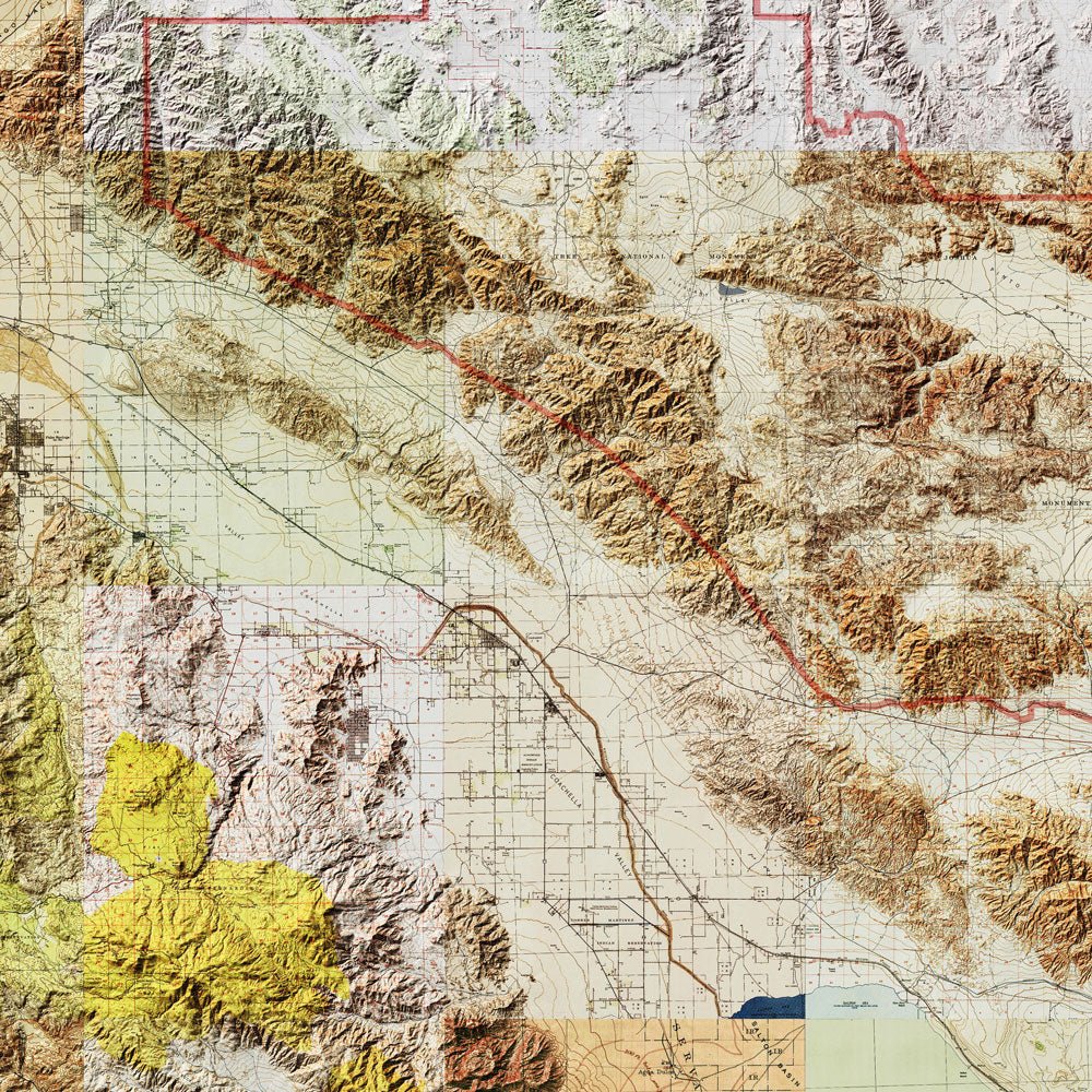 Joshua Tree Shaded Relief Map - Muir Way - Relief Series
