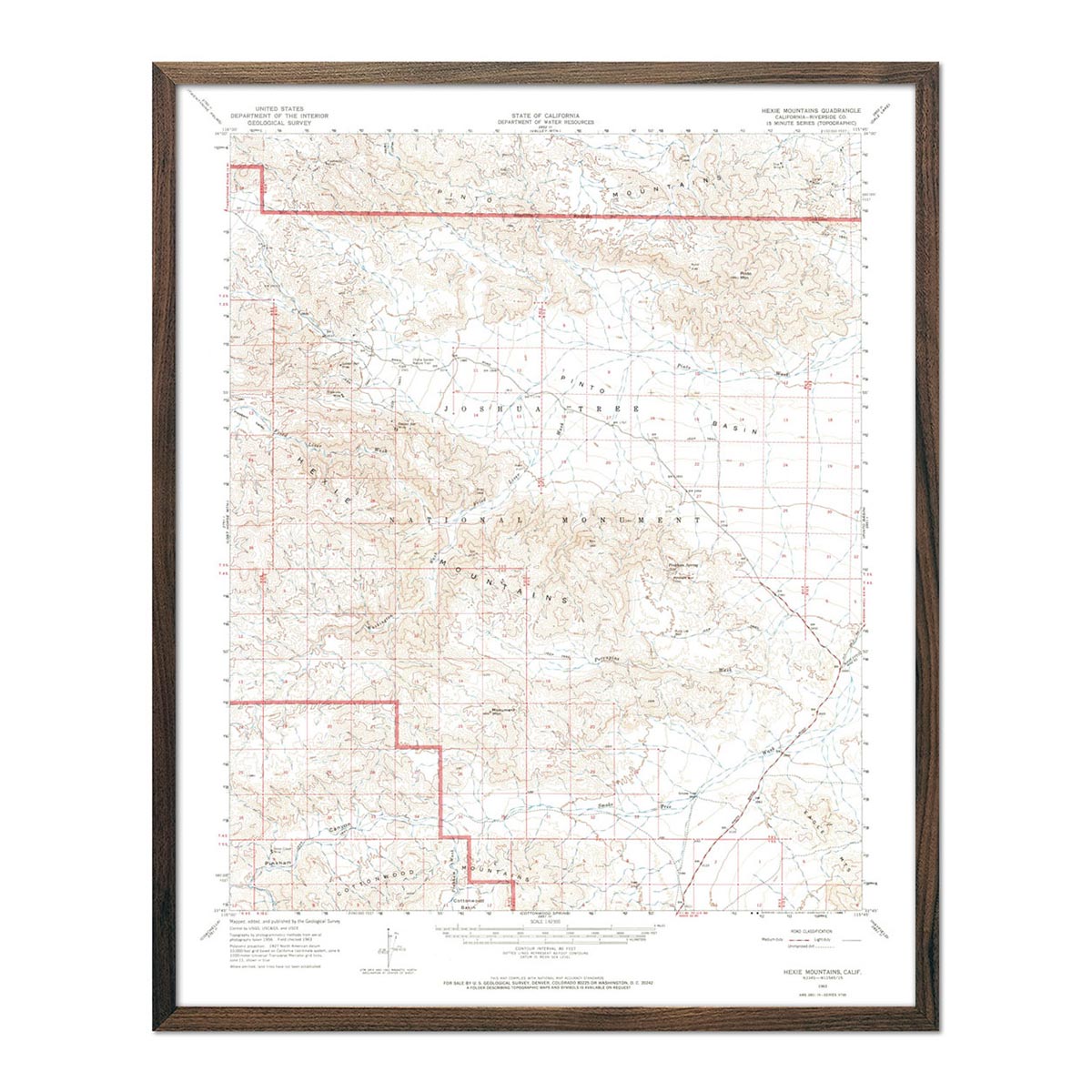 Joshua Tree National Park 1963 USGS Map - Muir Way - Vintage Map