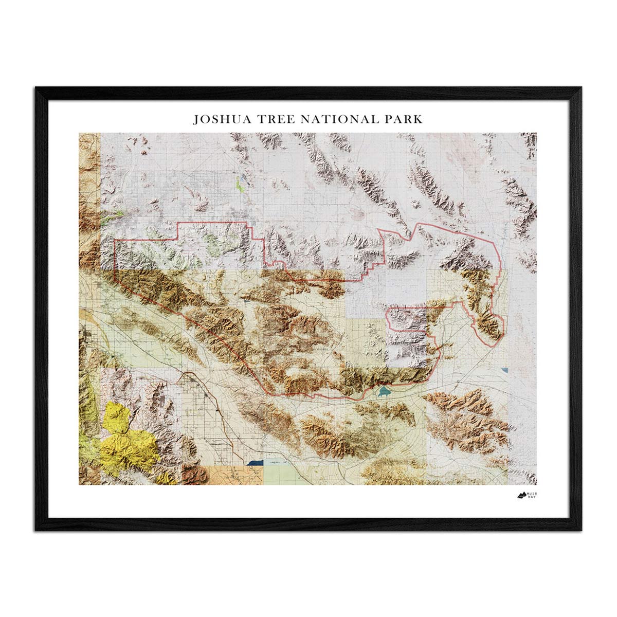 Joshua Tree Shaded Relief Map - Muir Way - Relief Series