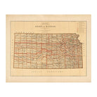 Kansas State 1876 Map - Muir Way - Vintage Map