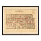Kansas State 1876 Map - Muir Way - Vintage Map