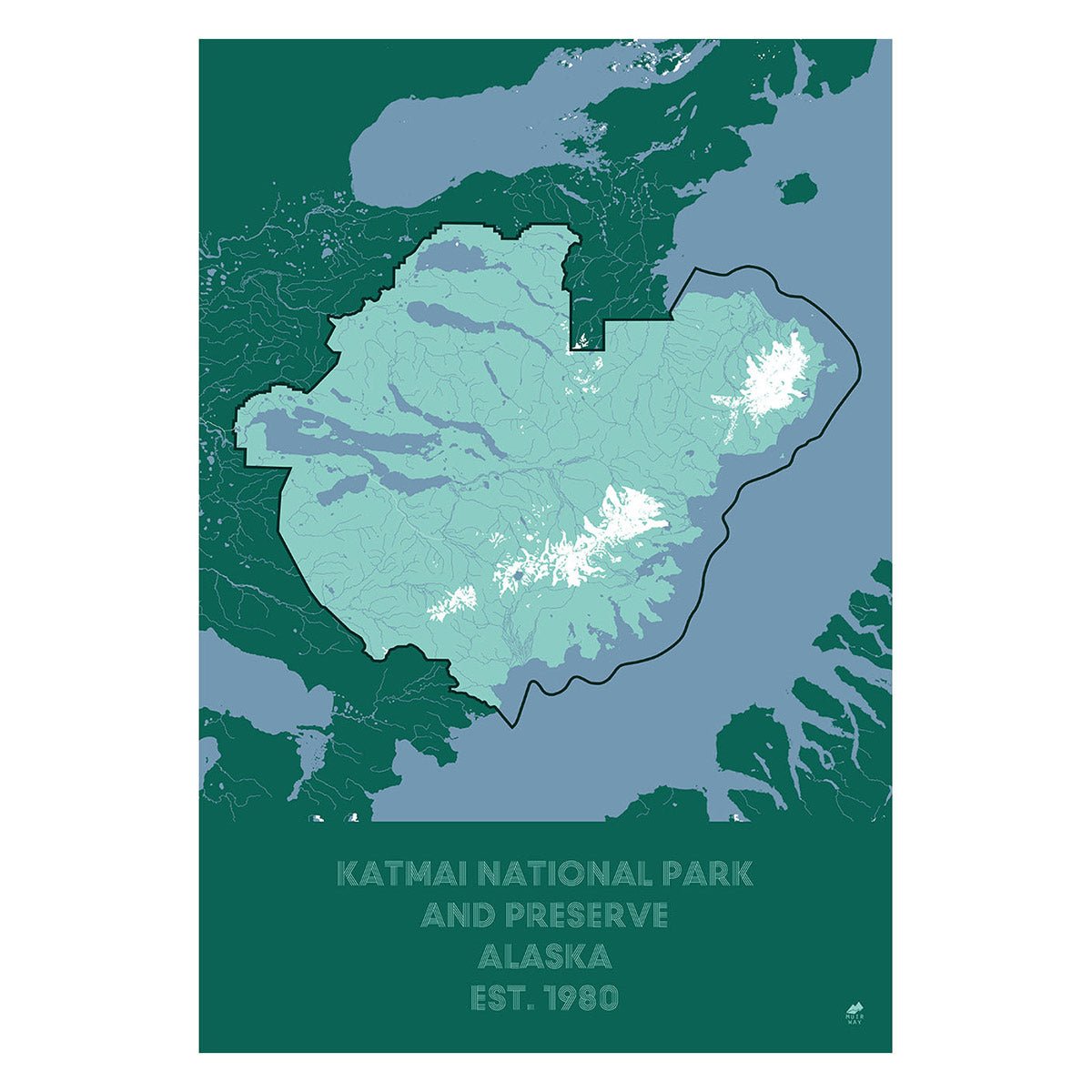 Katmai National Park and Preserve Map - Muir Way - National Park