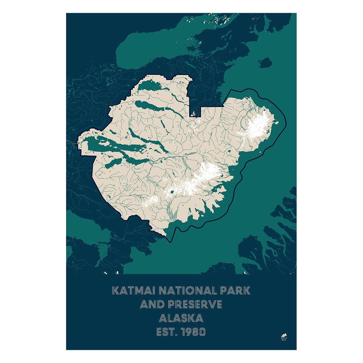 Katmai National Park and Preserve Map - Muir Way - National Park
