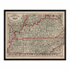 Kentucky and Tennessee 1883 Map - Muir Way - Vintage Map
