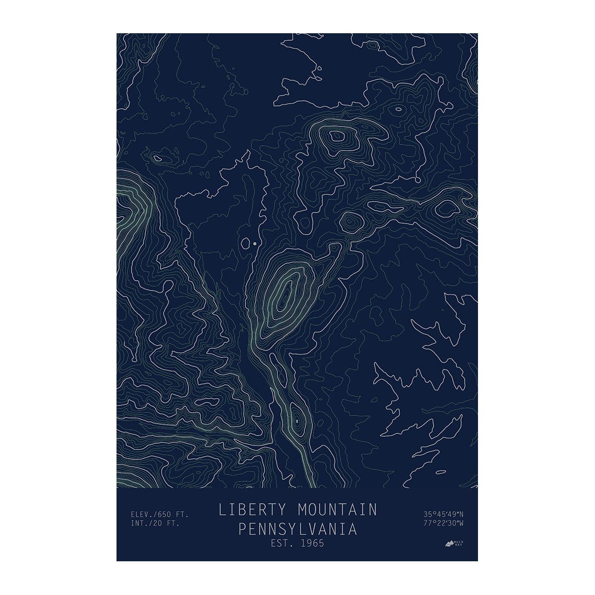 Liberty Mountain, Pennsylvania - Muir Way - TOPO Series