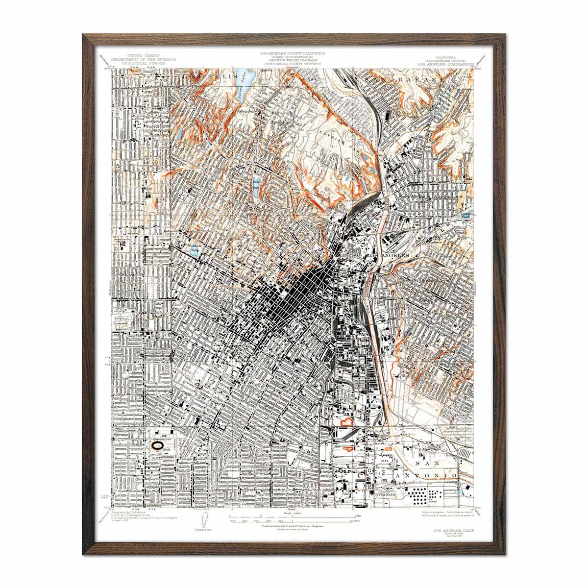 Los Angeles, CA 1931 USGS Map - Muir Way - Vintage Map