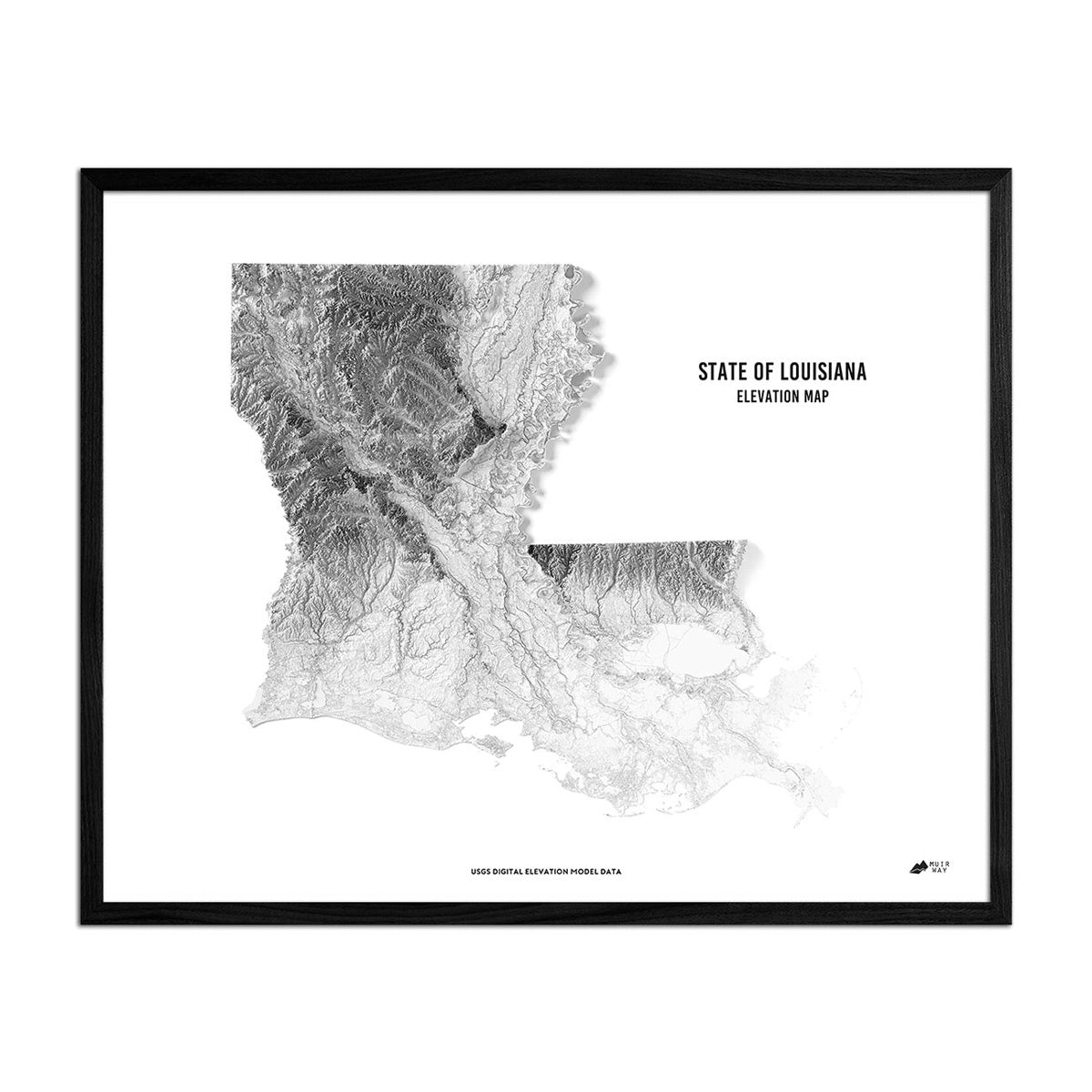 Louisiana Elevation Map - Muir Way - Elevation