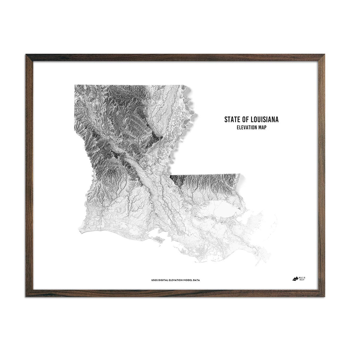 Louisiana Elevation Map - Muir Way - Elevation