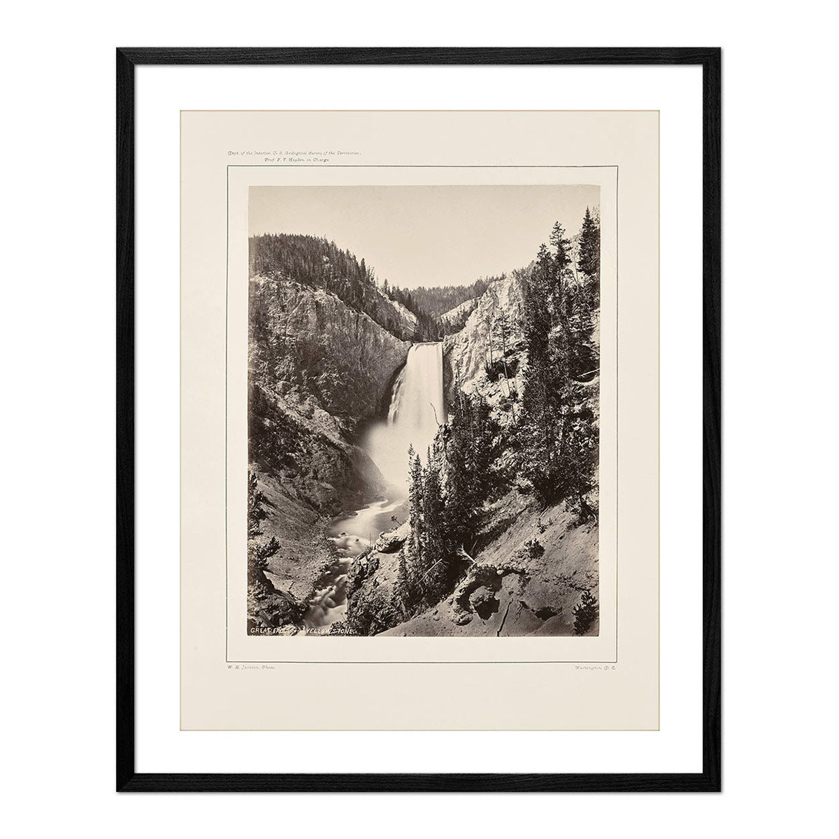 Lower Falls of the Yellowstone, Near View, Yellowstone 1873 - Muir Way - Photograph