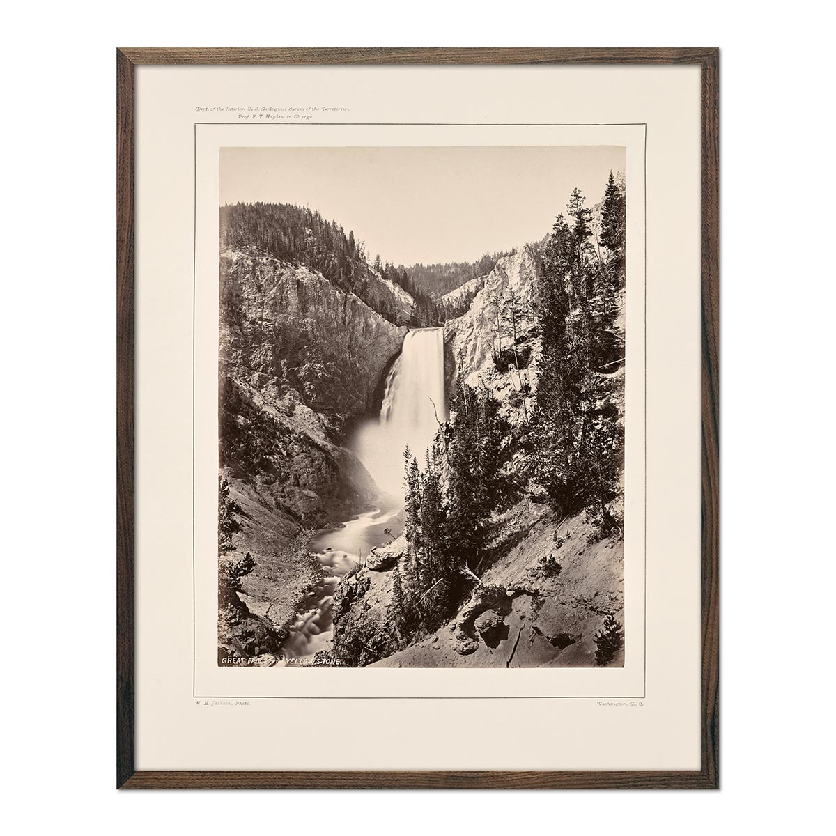 Lower Falls of the Yellowstone, Near View, Yellowstone 1873 - Muir Way - Photograph