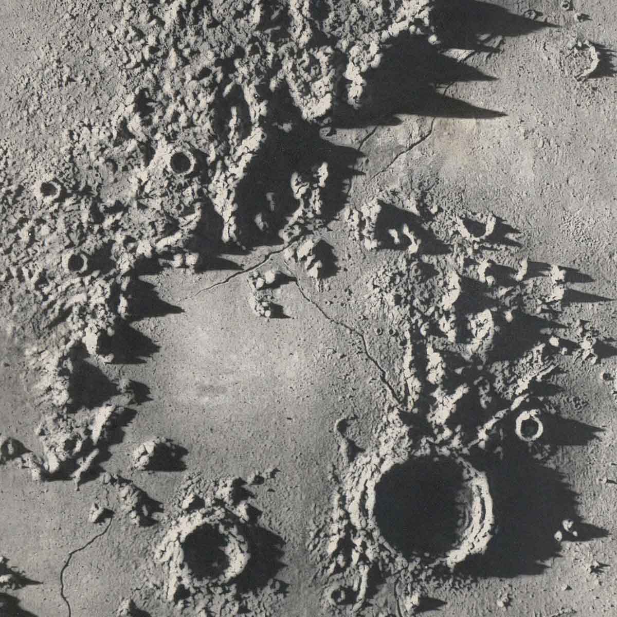 1874 Lunar Apennines, Archemedes Craters Print - Muir Way - Astronomy