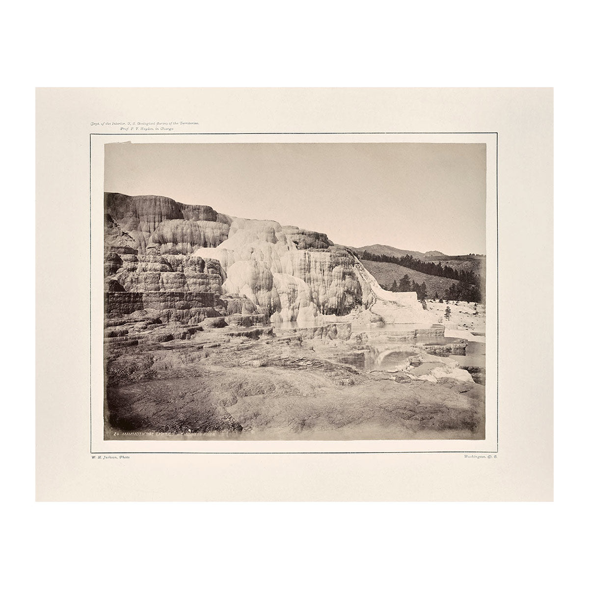 Mammoth Hot Springs, Lower Basin, Yellowstone 1873 - Muir Way - Photograph