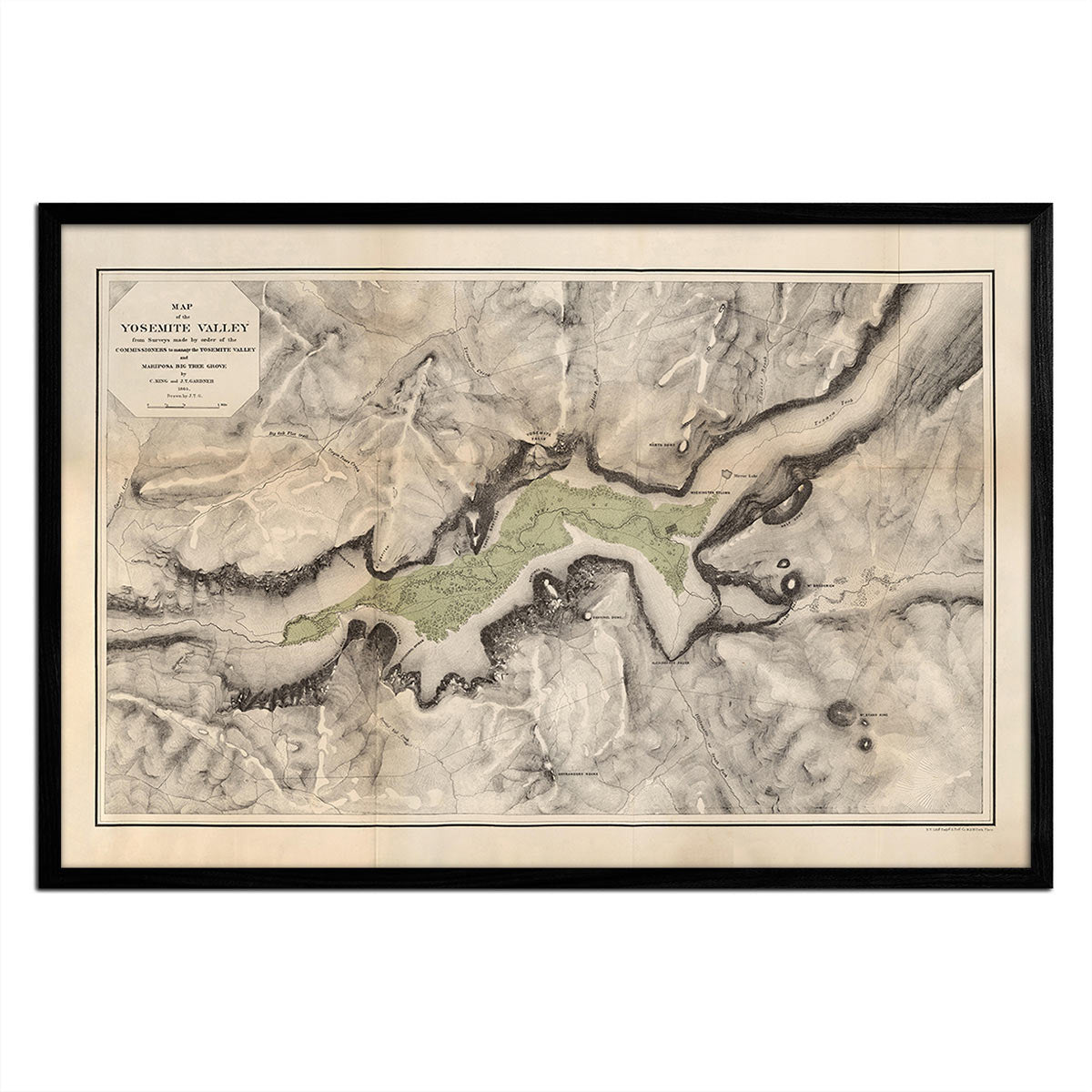 Map of Yosemite Valley 1868 - Muir Way -
