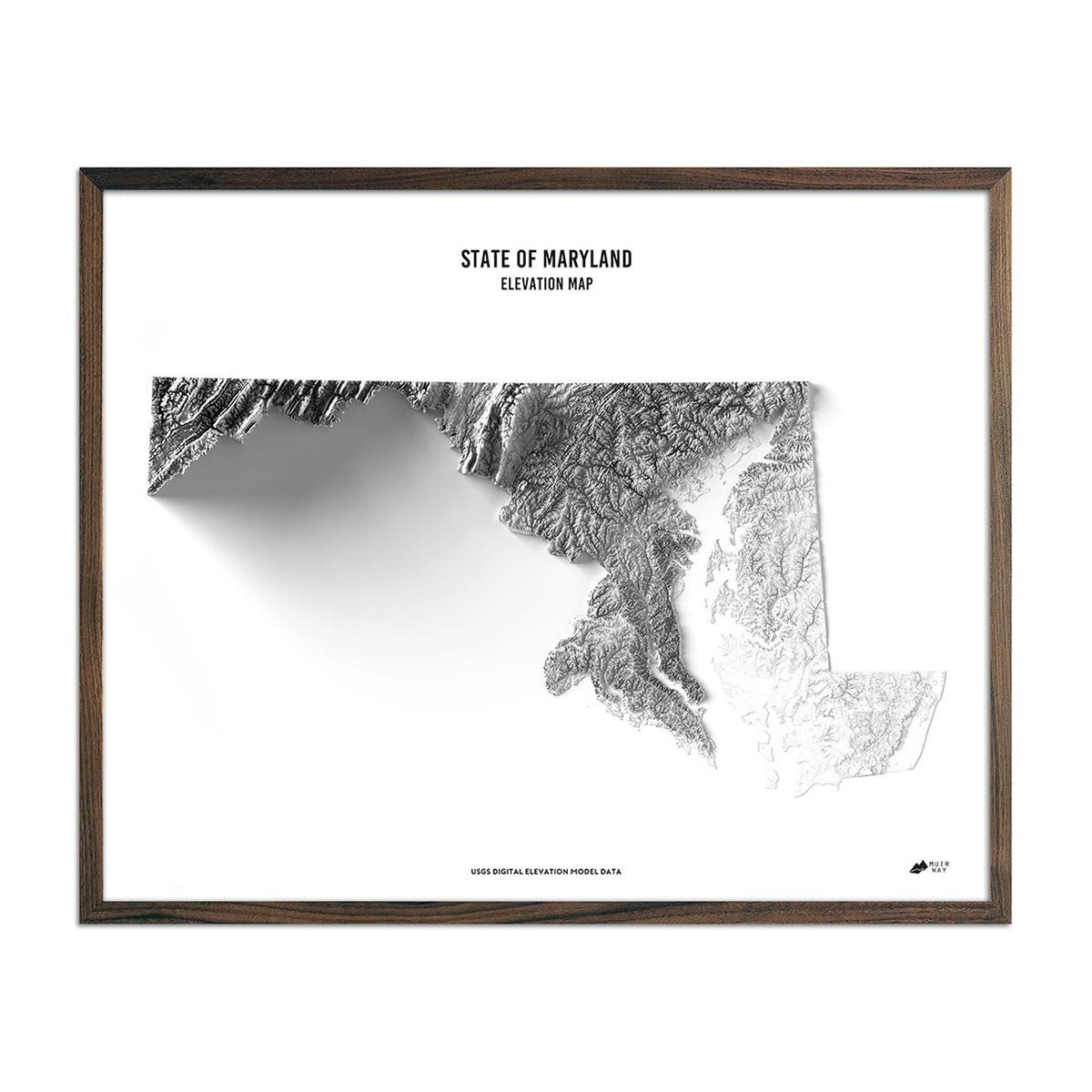 Maryland Elevation Map - Muir Way - Elevation