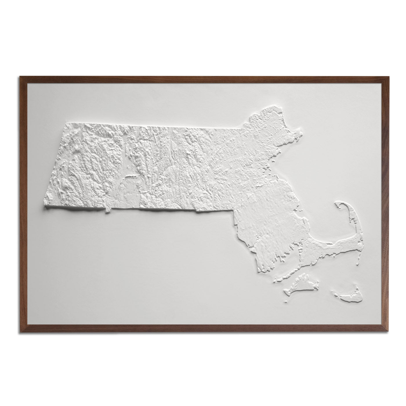 Massachusetts 3D Raised Relief Map - Muir Way - 3D