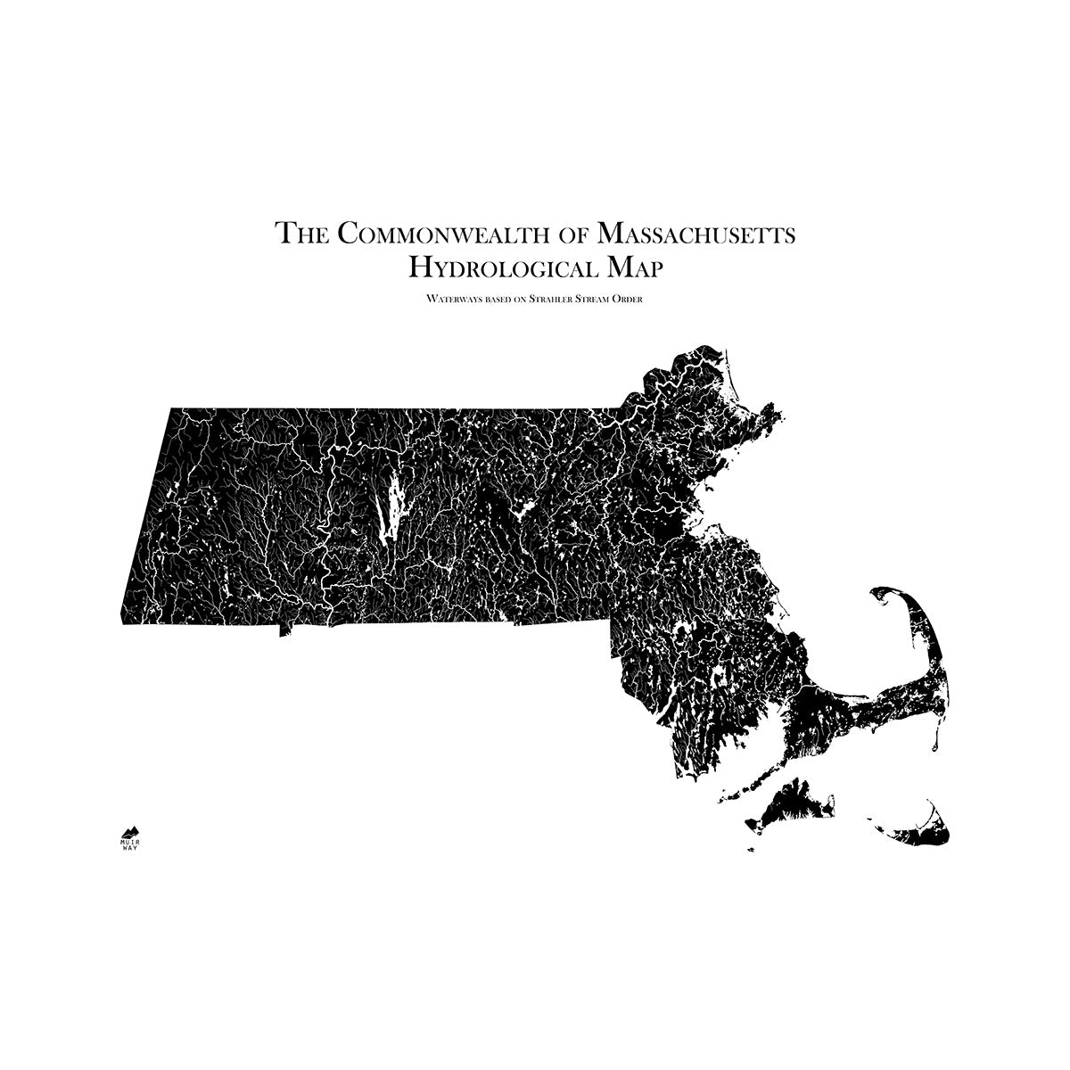 Massachusetts Hydrological Map - Muir Way - Hydrology