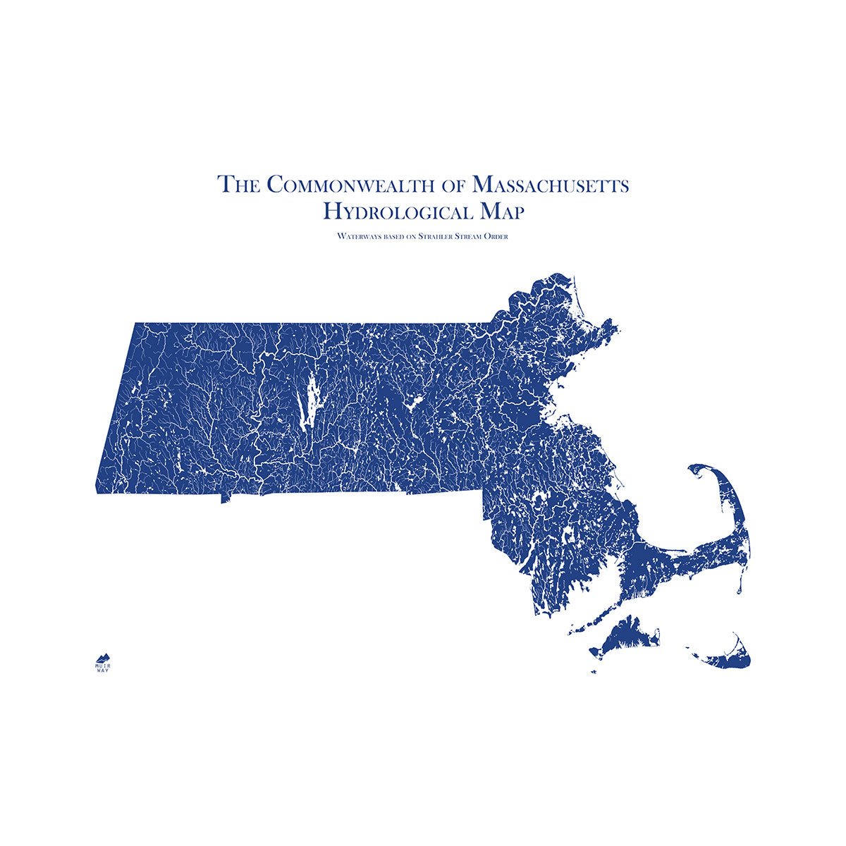 Massachusetts Hydrological Map - Muir Way - Hydrology