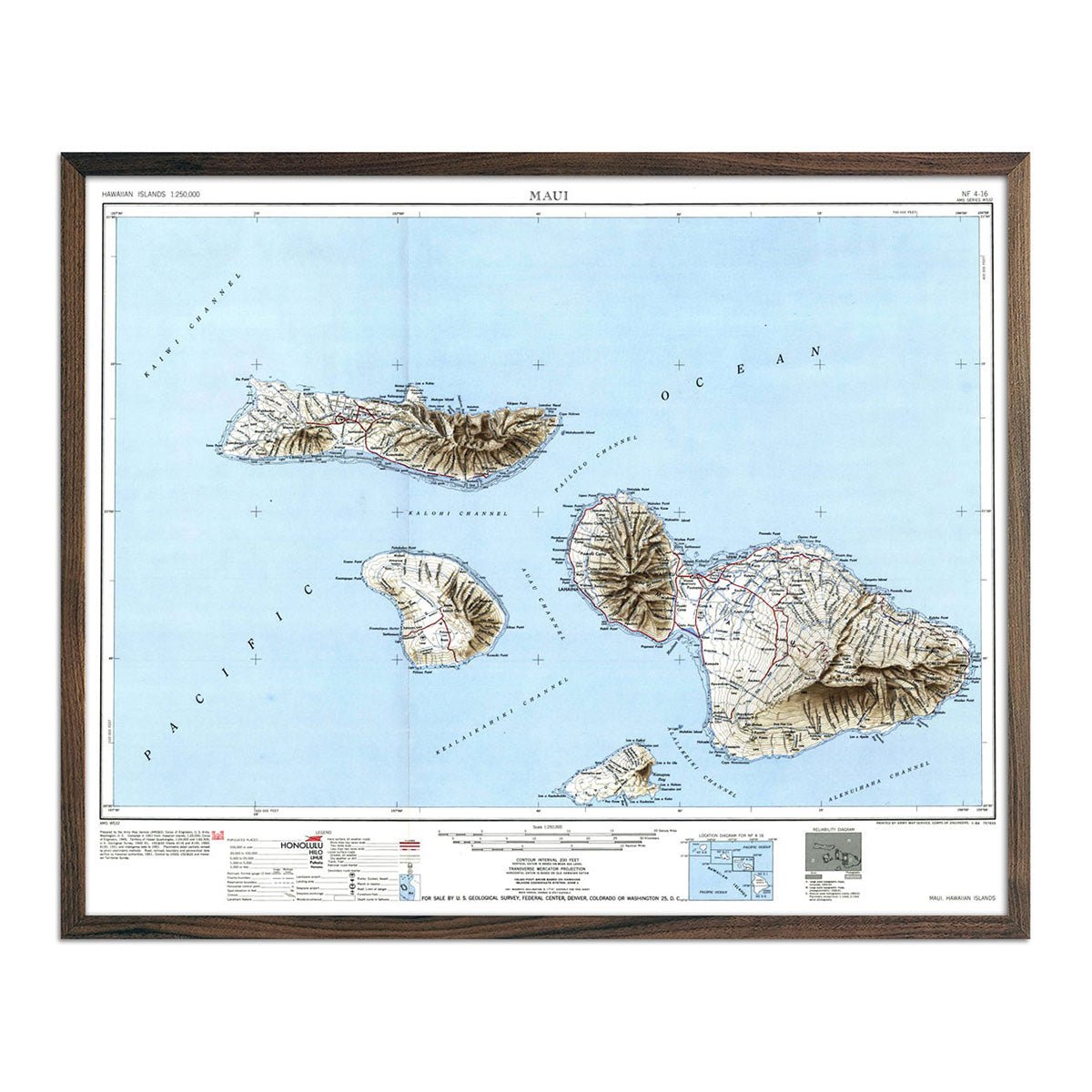 Maui, HI 1951 USGS Map - Muir Way - Vintage Map