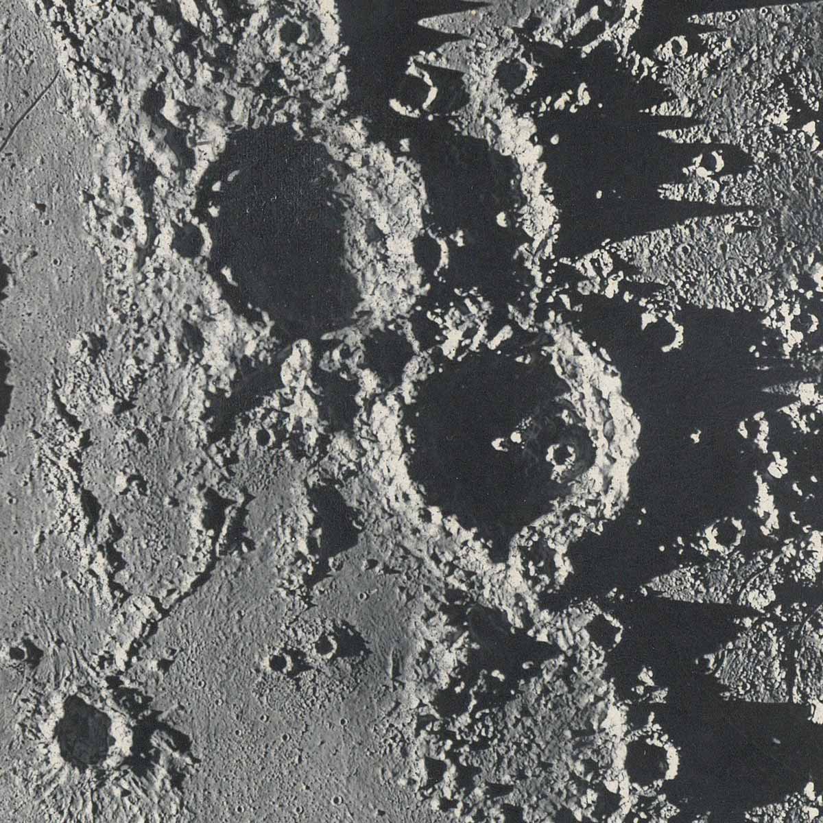 1874 Mercator and Campanus Moon Craters Print - Muir Way - Astronomy