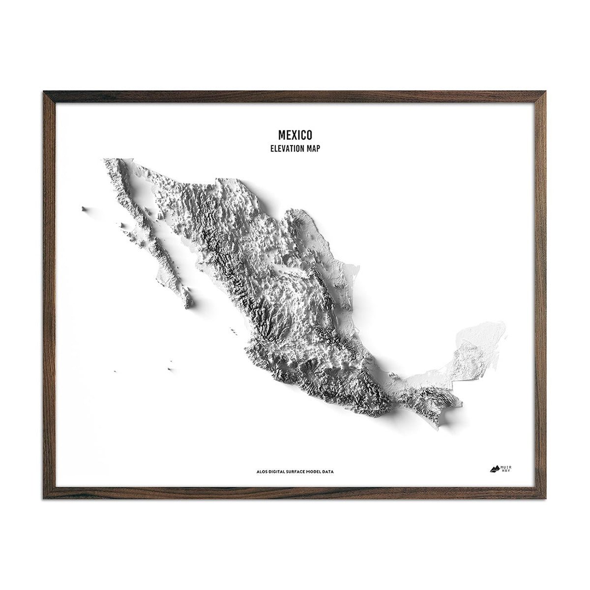 Mexico Elevation Map - Muir Way - Elevation