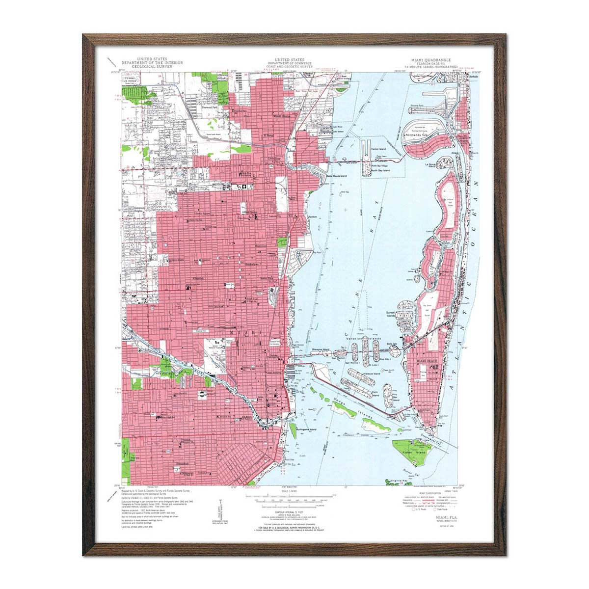 Miami, FL 1950 USGS Map - Muir Way - Vintage Map