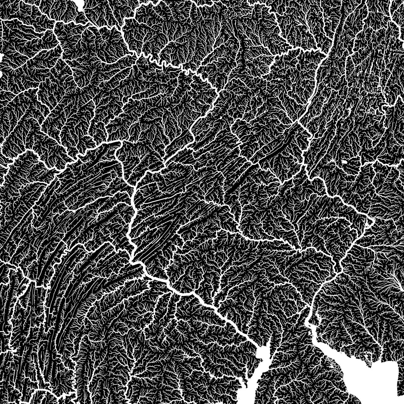 Mid Atlantic Regional Hydrological Map - Muir Way - Hydrology