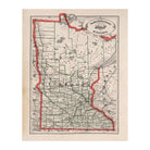 Minnesota 1883 Map - Muir Way - Vintage Map