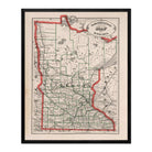 Minnesota 1883 Map - Muir Way - Vintage Map