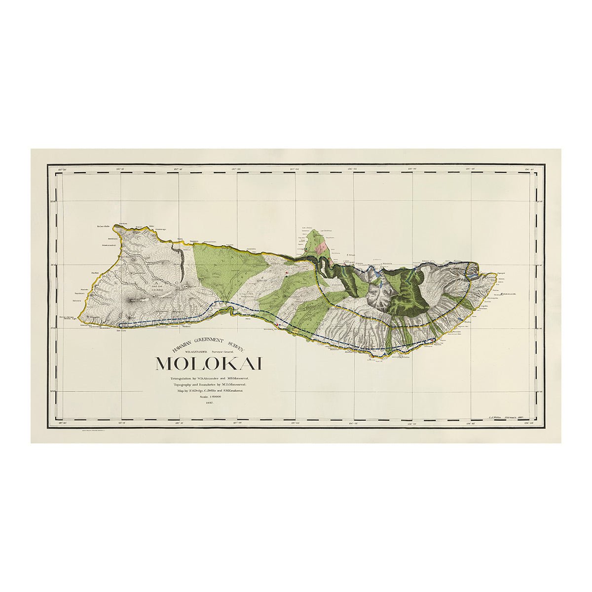 Molokai Island 1906 Map - Muir Way - Vintage Map