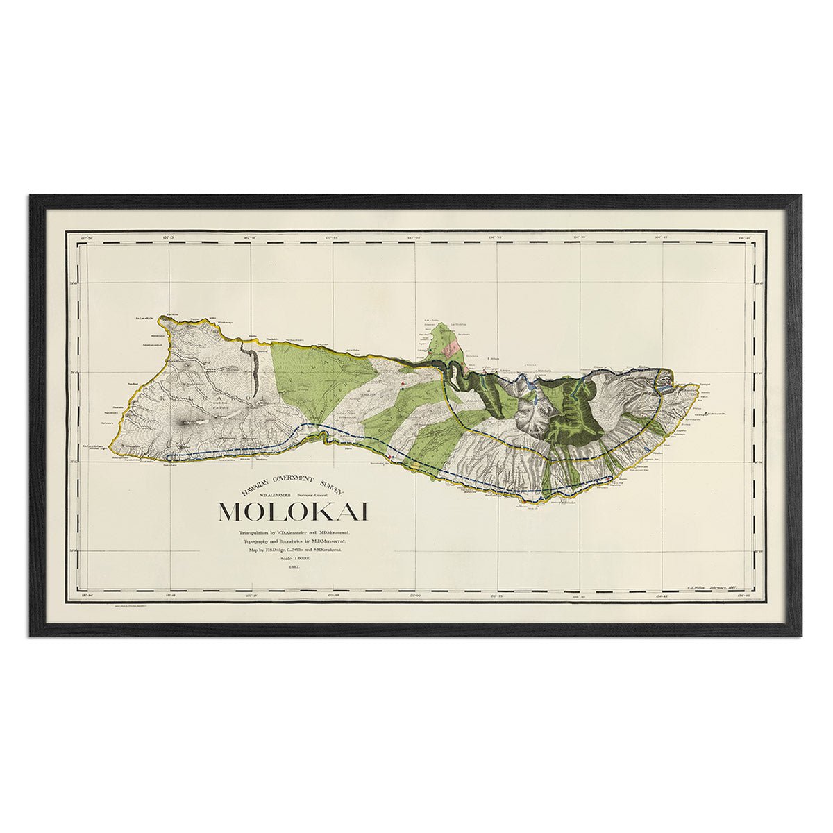 Molokai Island 1906 Map - Muir Way - Vintage Map