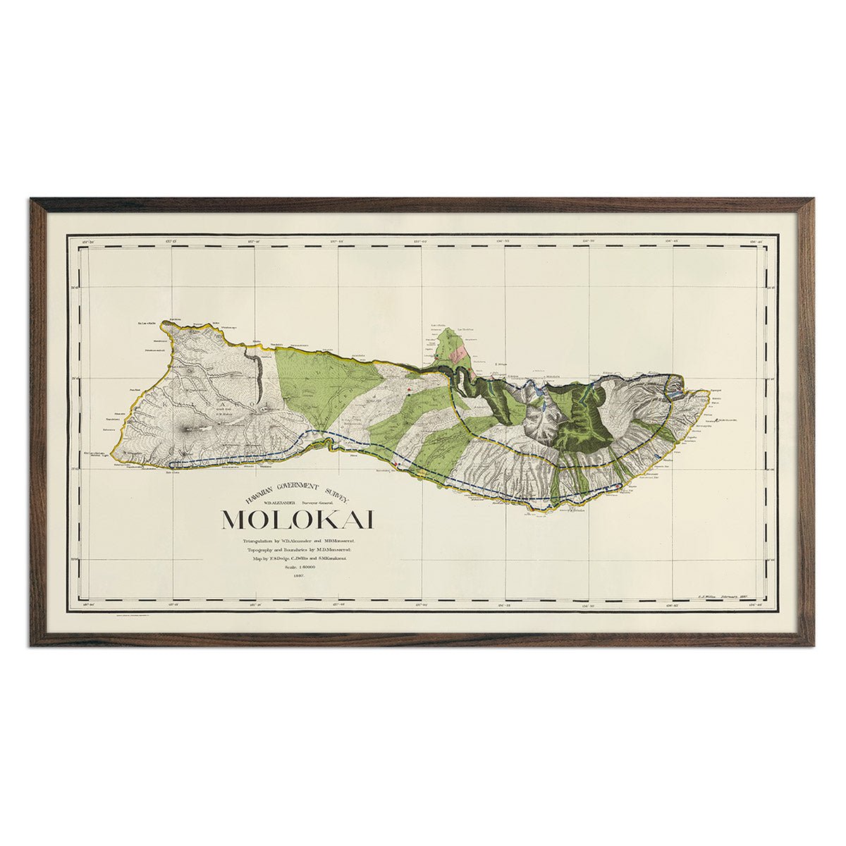 Molokai Island 1906 Map - Muir Way - Vintage Map