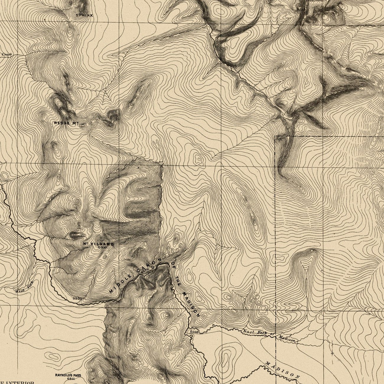 Montana and Wyoming Territories Map 1872 - Muir Way - Vintage Map