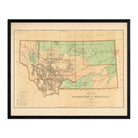 Montana Territory 1876 Map - Muir Way - Vintage Map