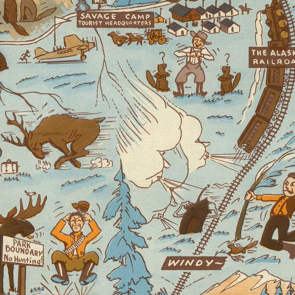 Mt. McKinley National Park Map 1937 - Muir Way - Vintage Map