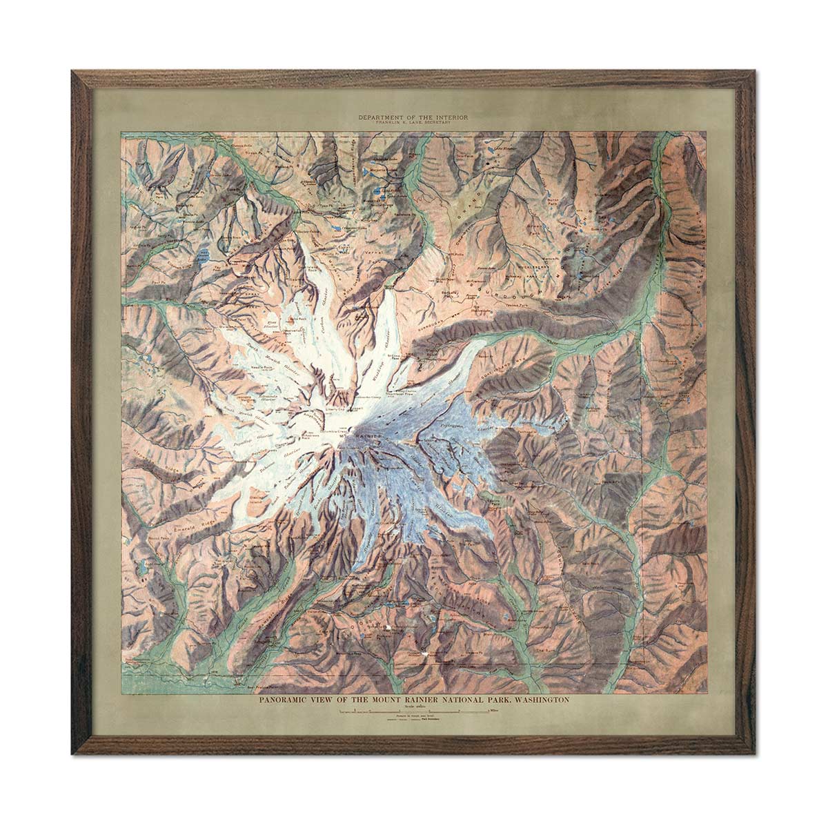 Mt. Rainier National Park Map 1914 - Muir Way - Vintage Map