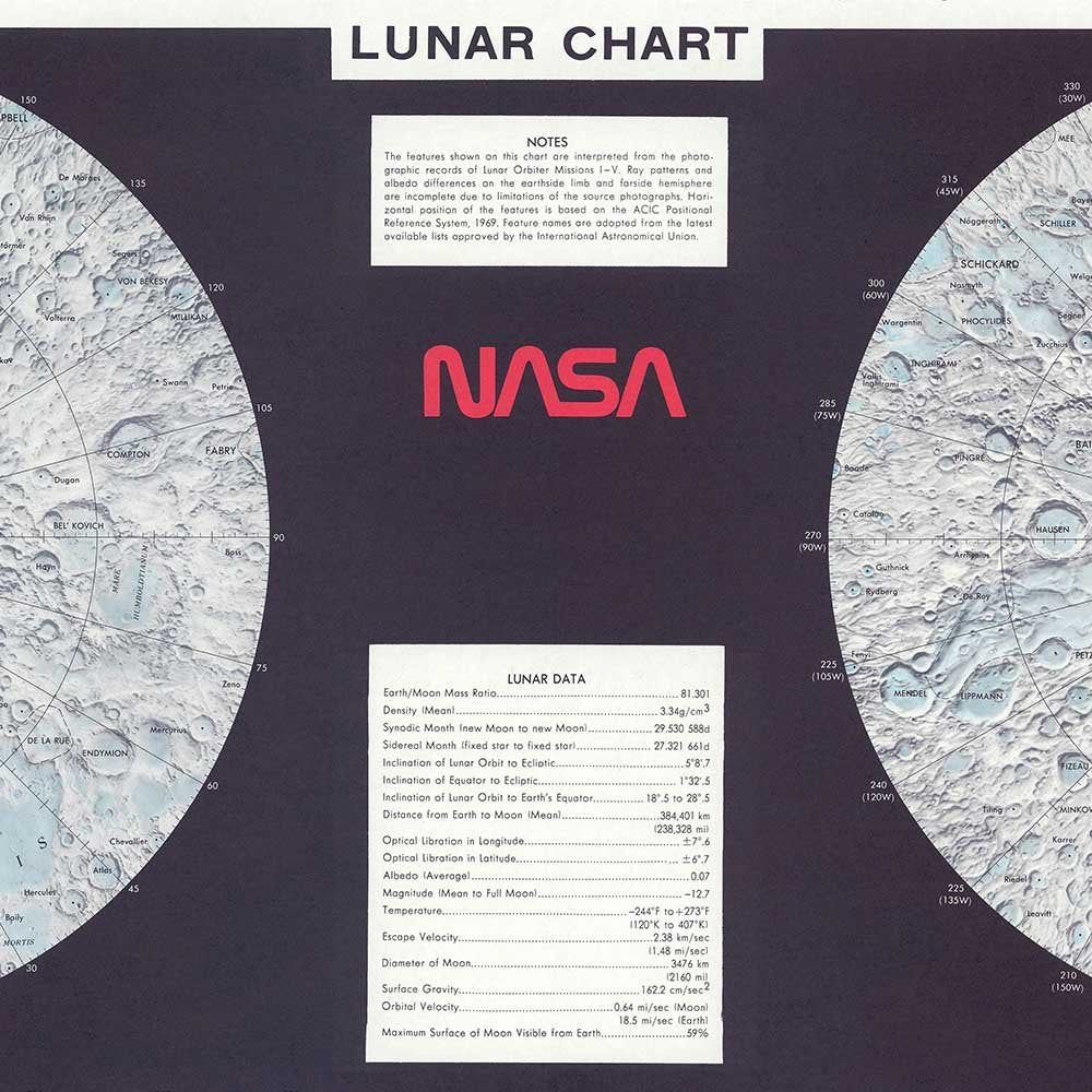 NASA Lunar Chart 1979 - Muir Way - Vintage Map