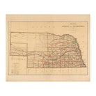 Nebraska State 1876 Map - Muir Way - Vintage Map