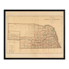 Nebraska State 1876 Map - Muir Way - Vintage Map
