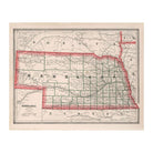 Nebraska 1883 Map - Muir Way - Vintage Map