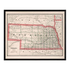 Nebraska 1883 Map - Muir Way - Vintage Map