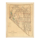 Nevada State 1876 Map - Muir Way - Vintage Map