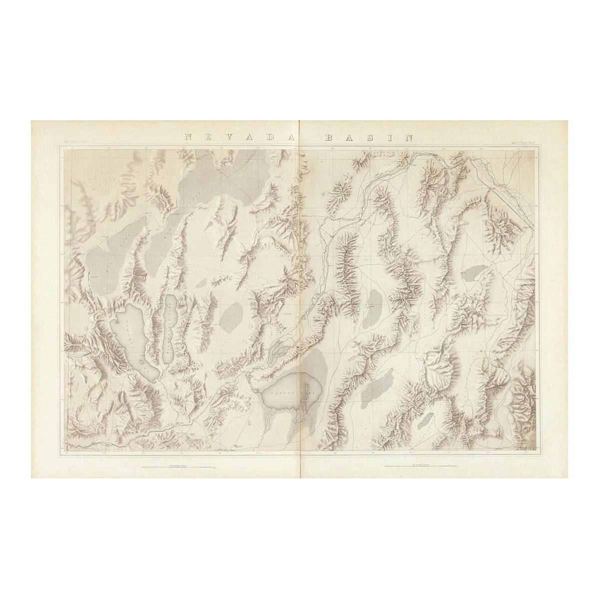 Nevada Basin 1876 Topographic Map - Muir Way - Vintage Map