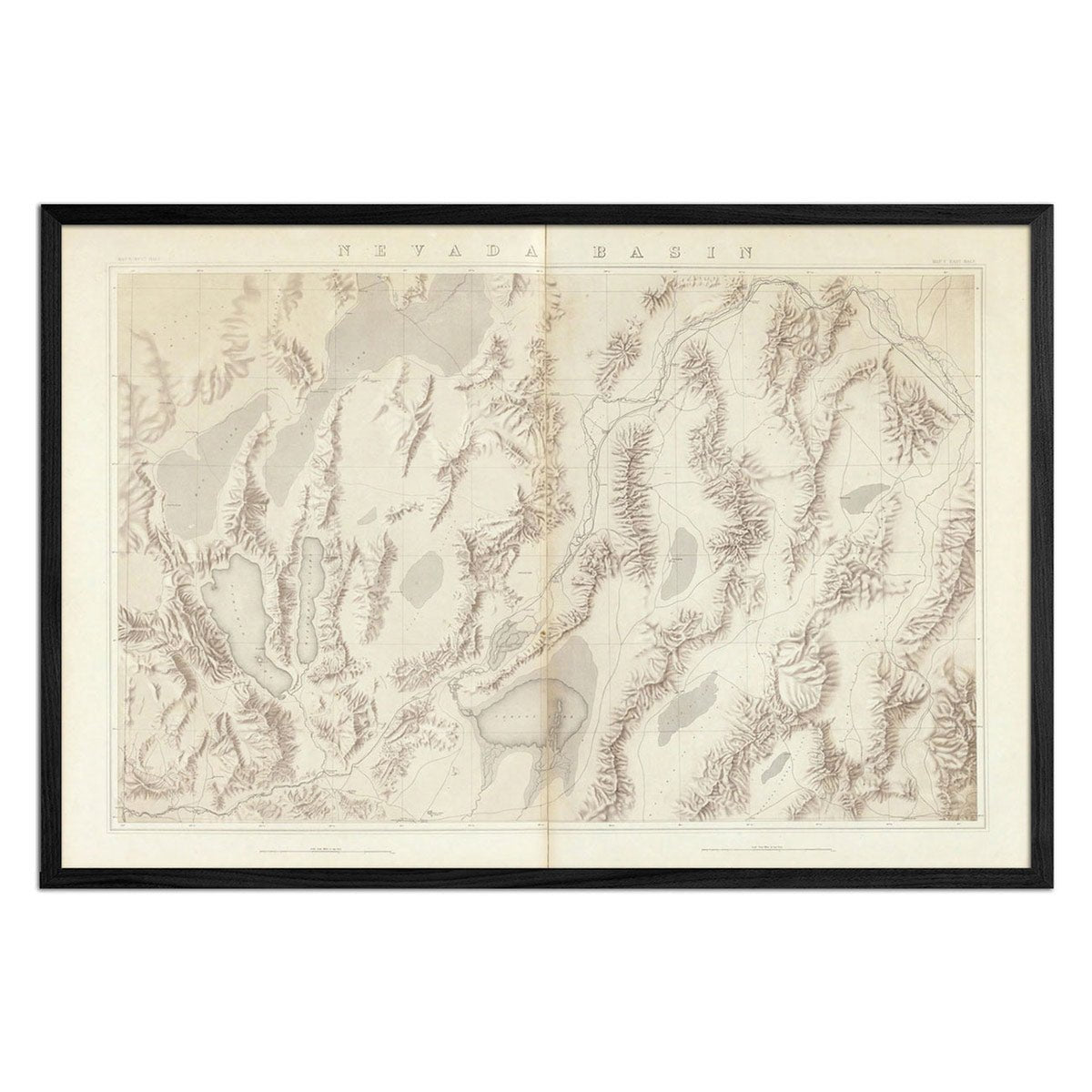Nevada Basin 1876 Topographic Map - Muir Way - Vintage Map