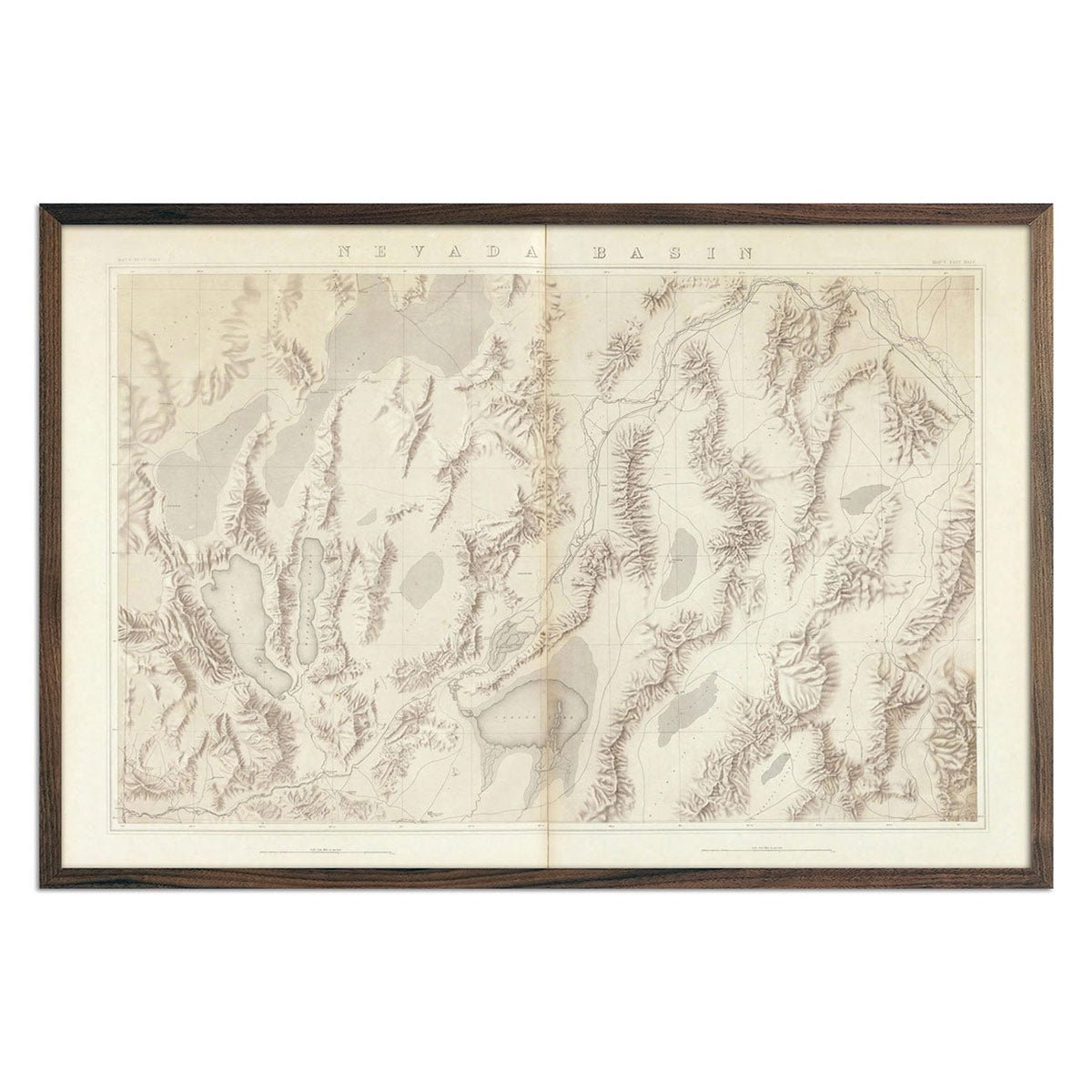 Nevada Basin 1876 Topographic Map - Muir Way - Vintage Map