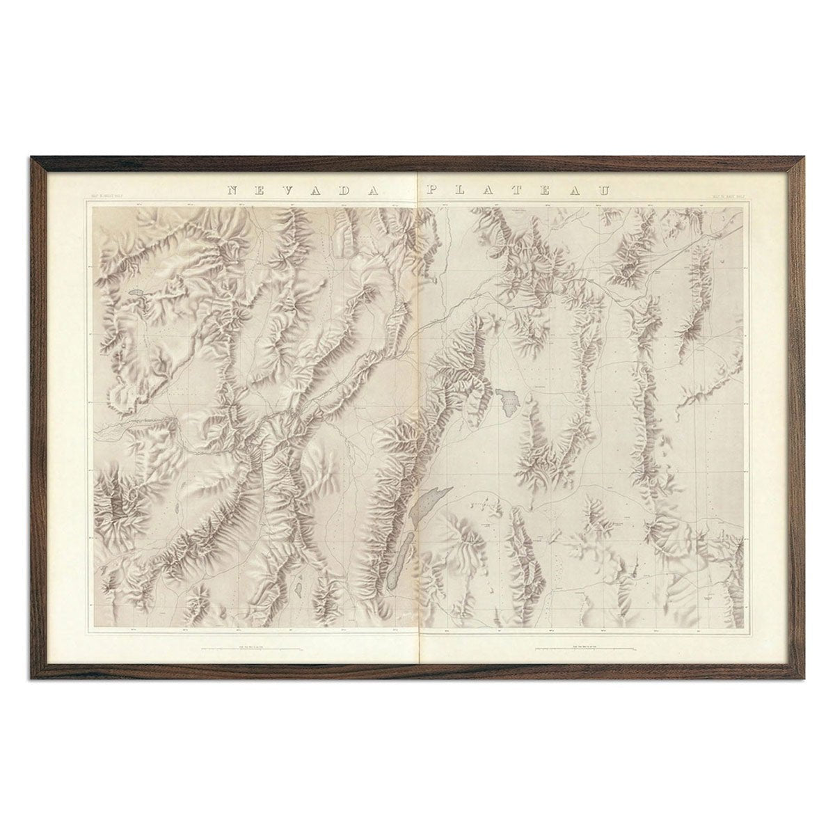 Nevada Plateau 1876 Topographic Map - Muir Way - Vintage Map