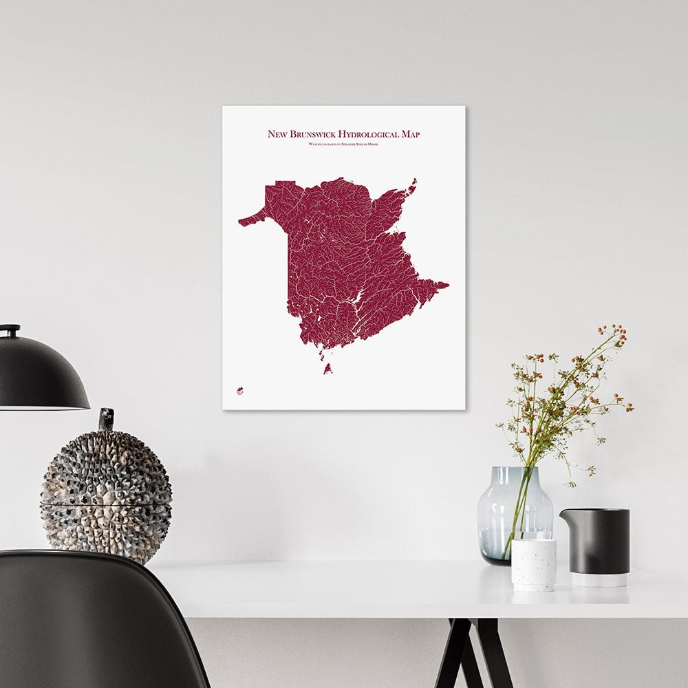 New Brunswick Hydrological Map - Muir Way - Hydrology