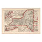 New York 1883 Map - Muir Way - Vintage Map