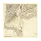 New York Bay and Harbor 1844 Map - Muir Way - Vintage Map