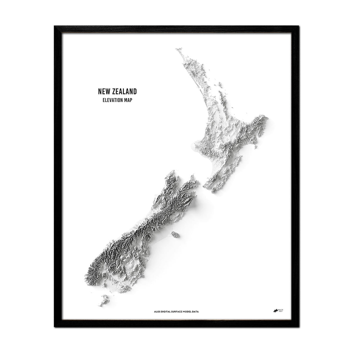New Zealand Elevation Map - Muir Way - Elevation